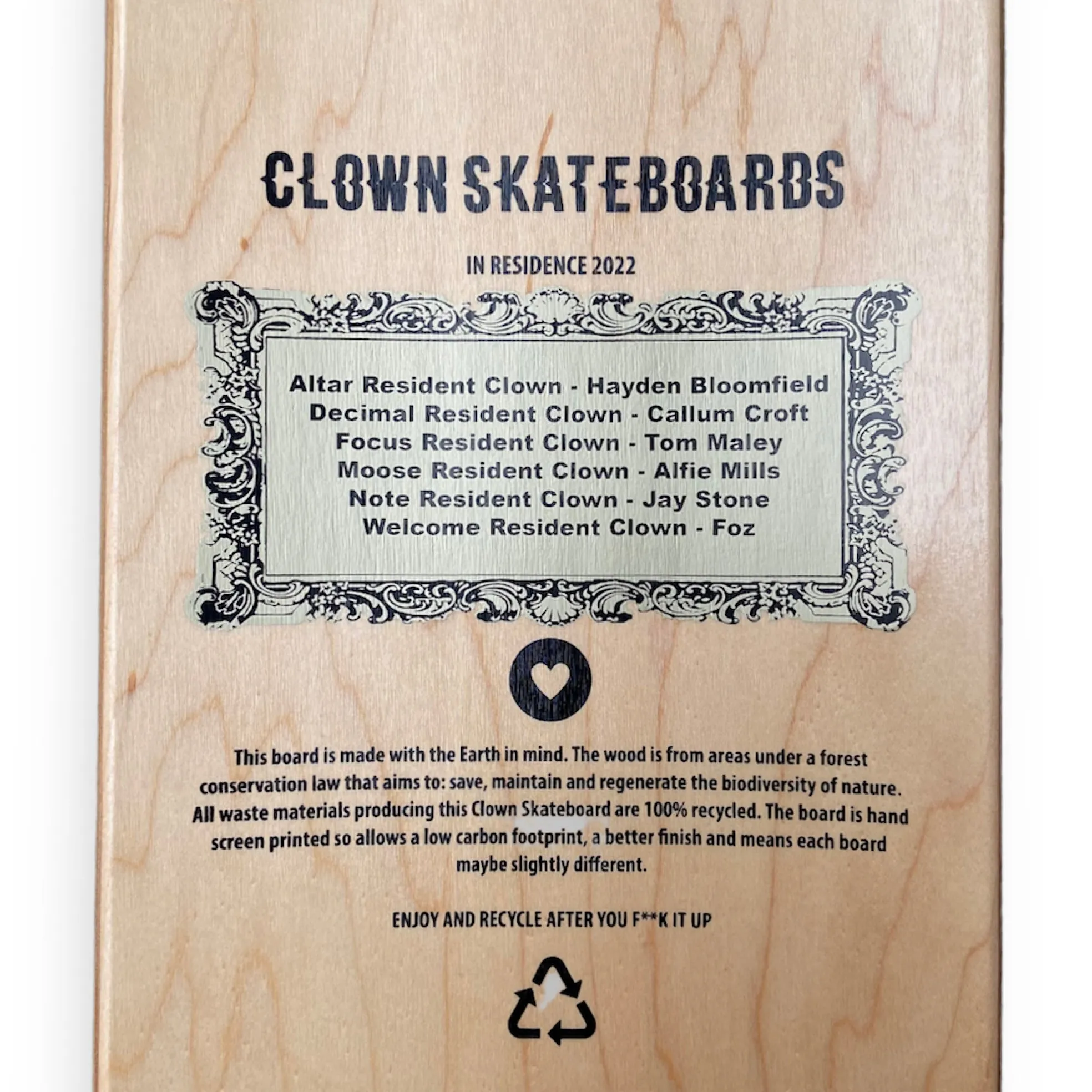 Clown Skateboards - Resident Clown Board